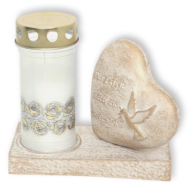 Plamty® Pietra Statua Srce i Golub 11204