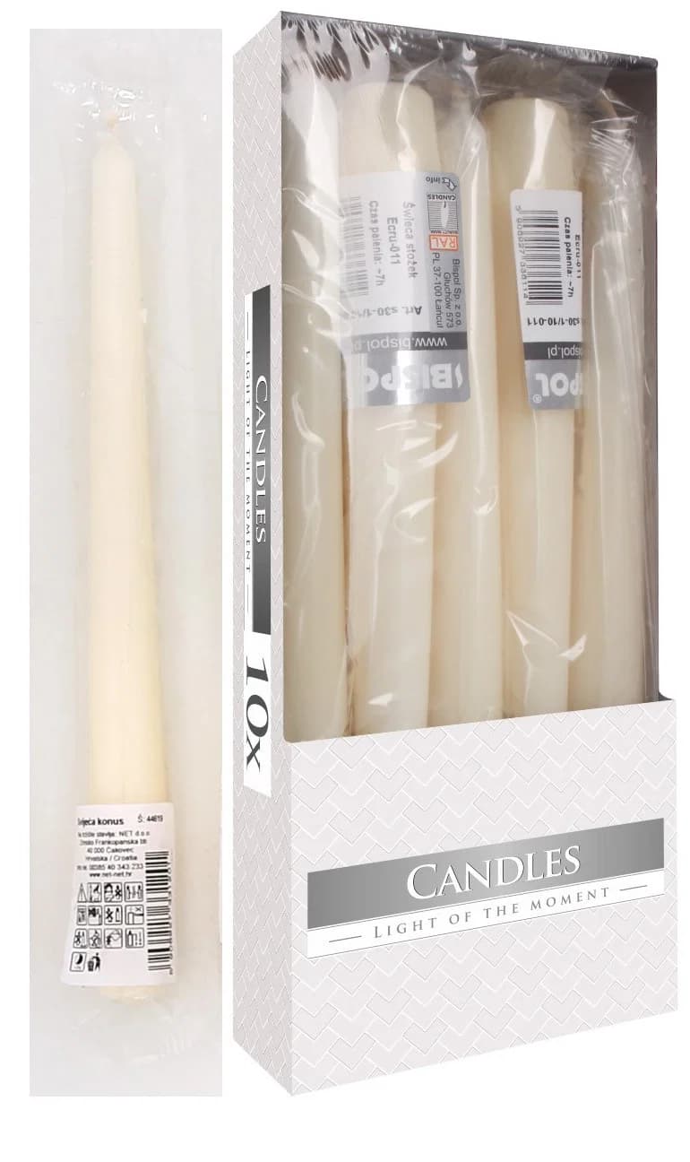 Spitzkerze 245-10PCK Beige