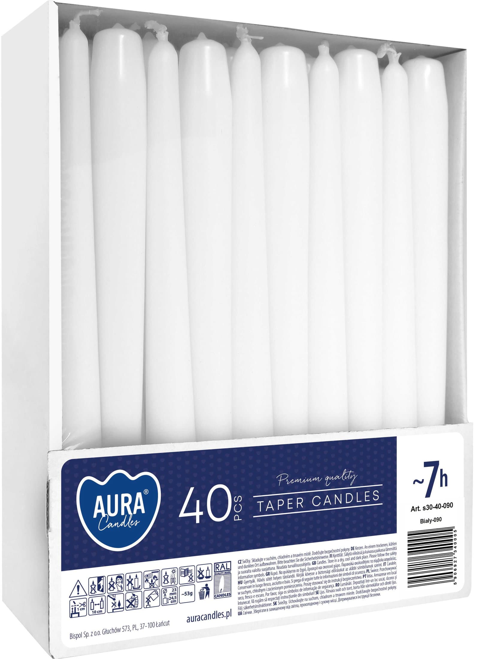 Taper Candle K23245 40/1 White