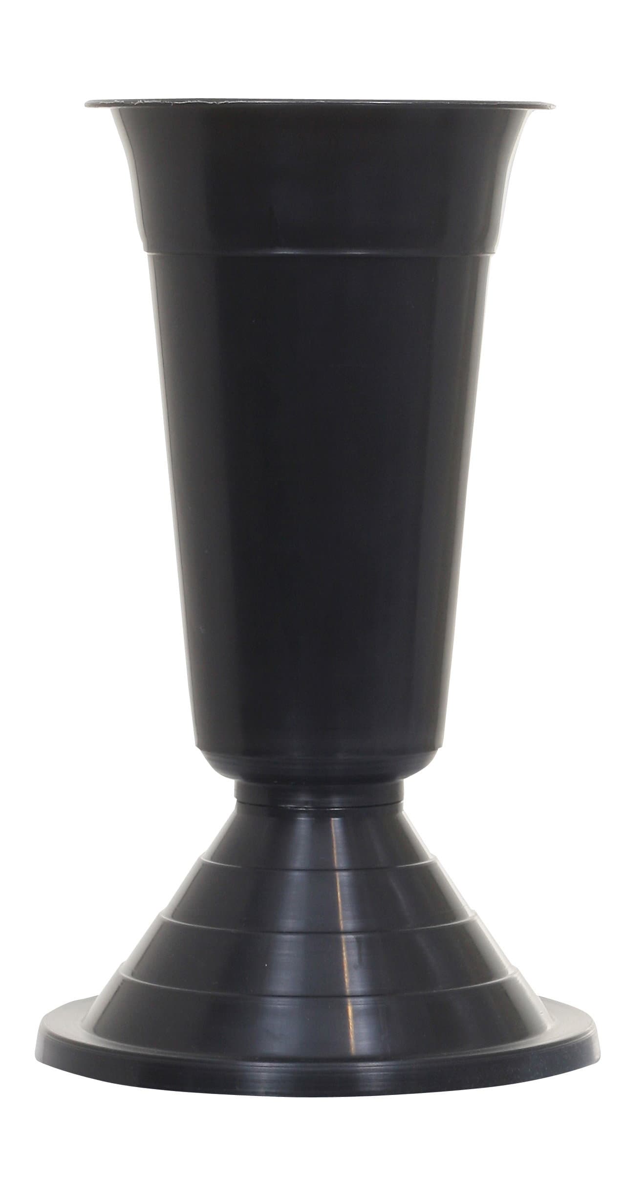 Friedhofsvase mit Gewicht Schwarz 30cm