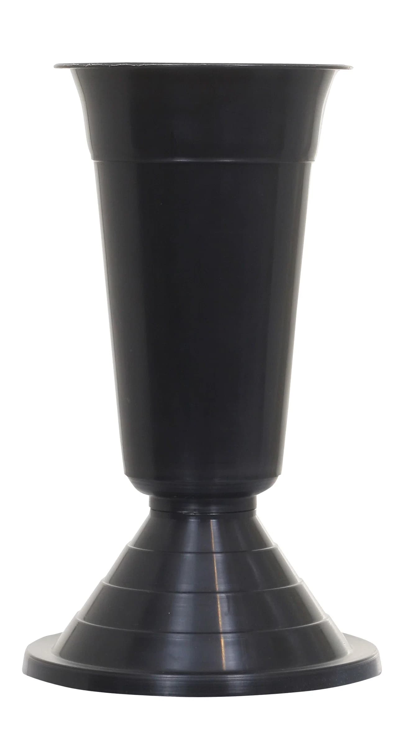 Friedhofsvase mit Gewicht Schwarz 30cm