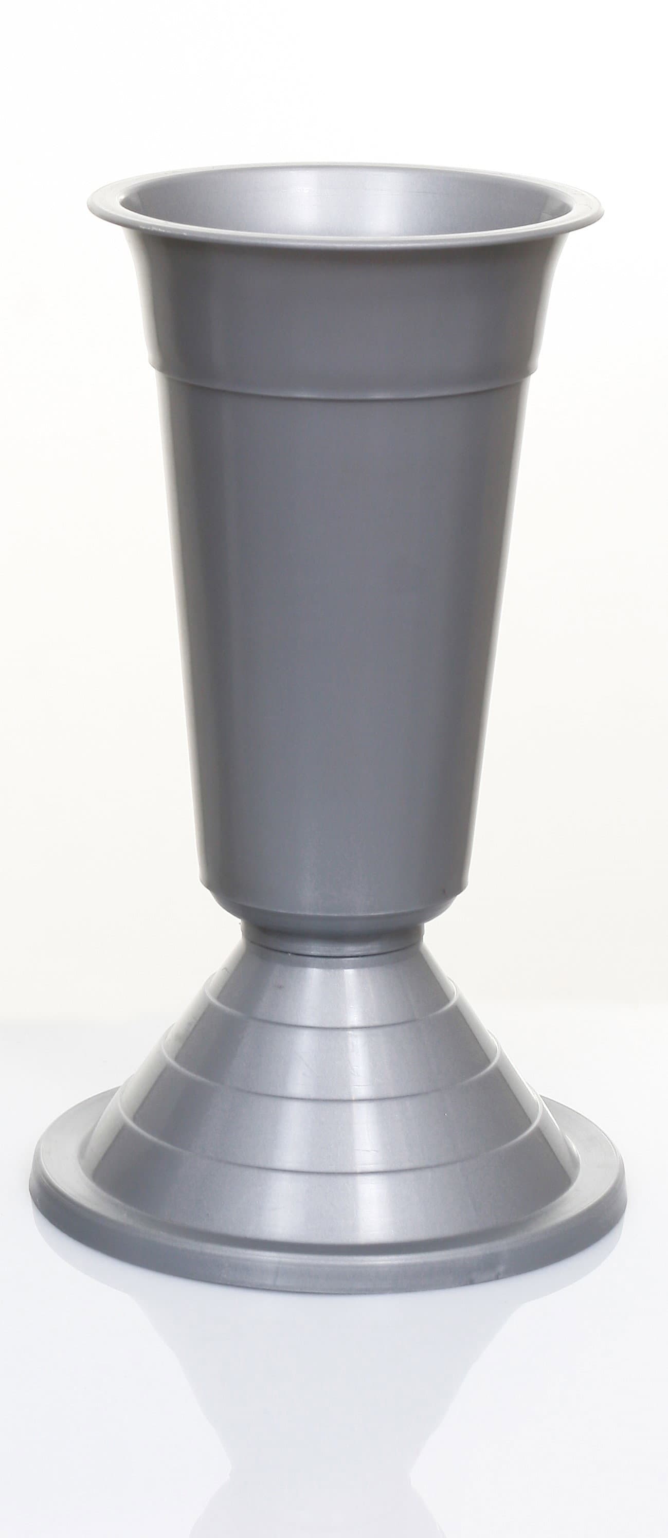 Friedhofsvase mit Gewicht Silber 30cm