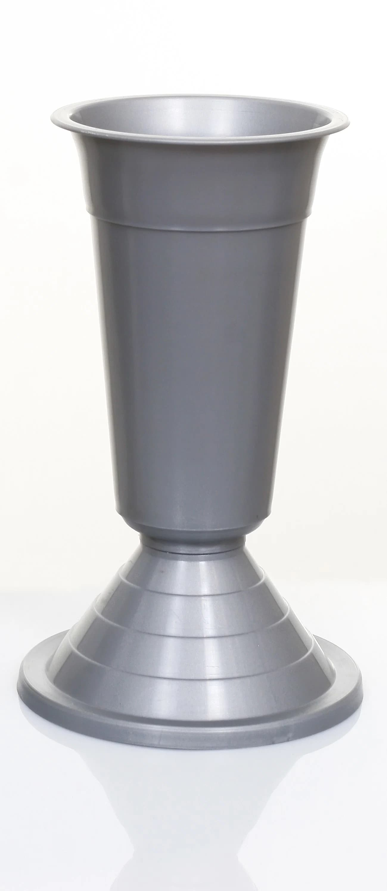 Friedhofsvase mit Gewicht Silber 30cm