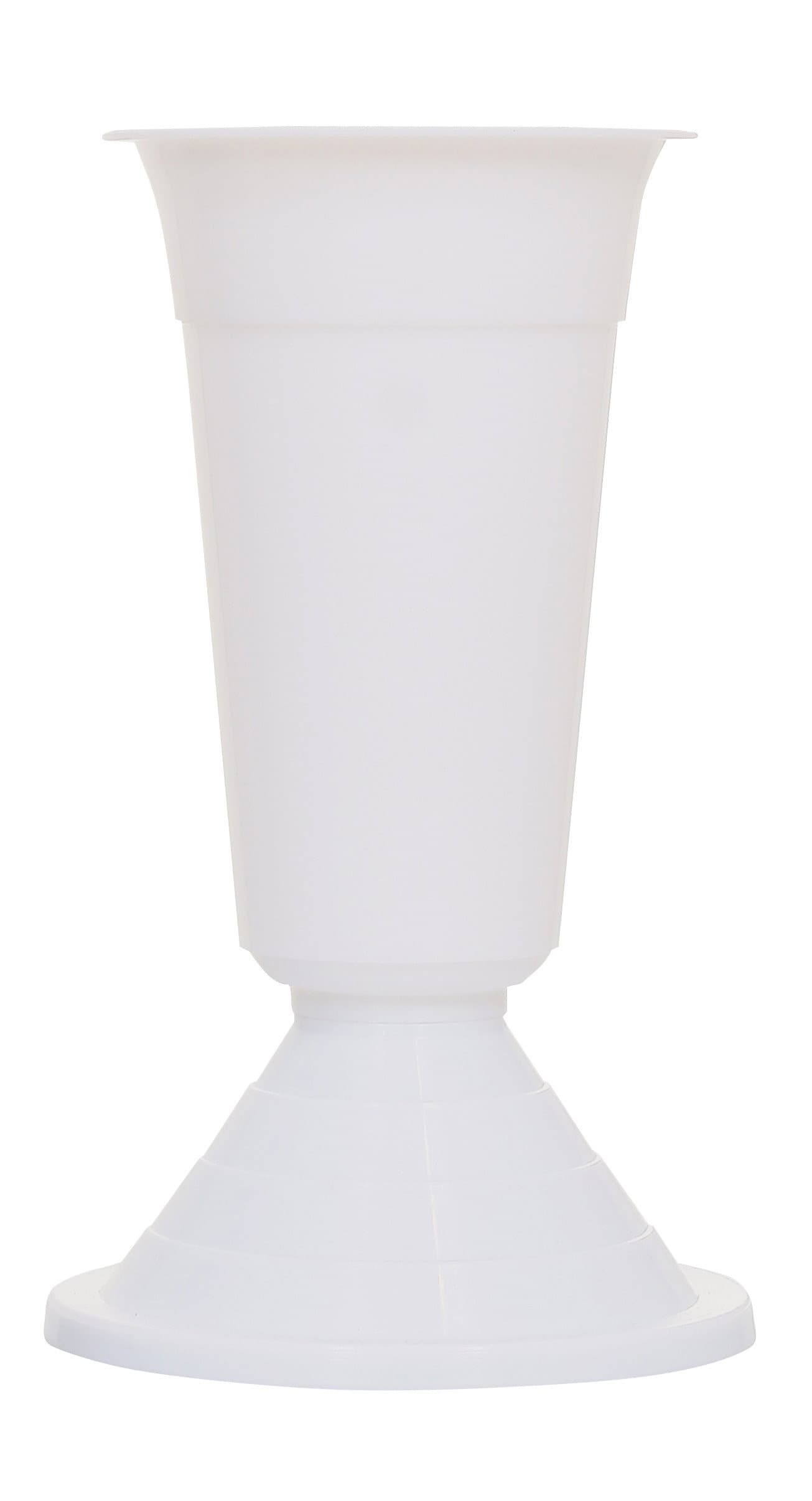 Friedhofsvase mit Gewicht Weiss 30cm