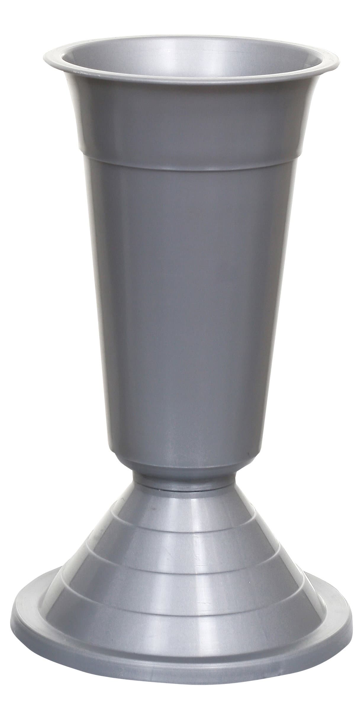 Friedhofsvase mit Gewicht Silber 35cm