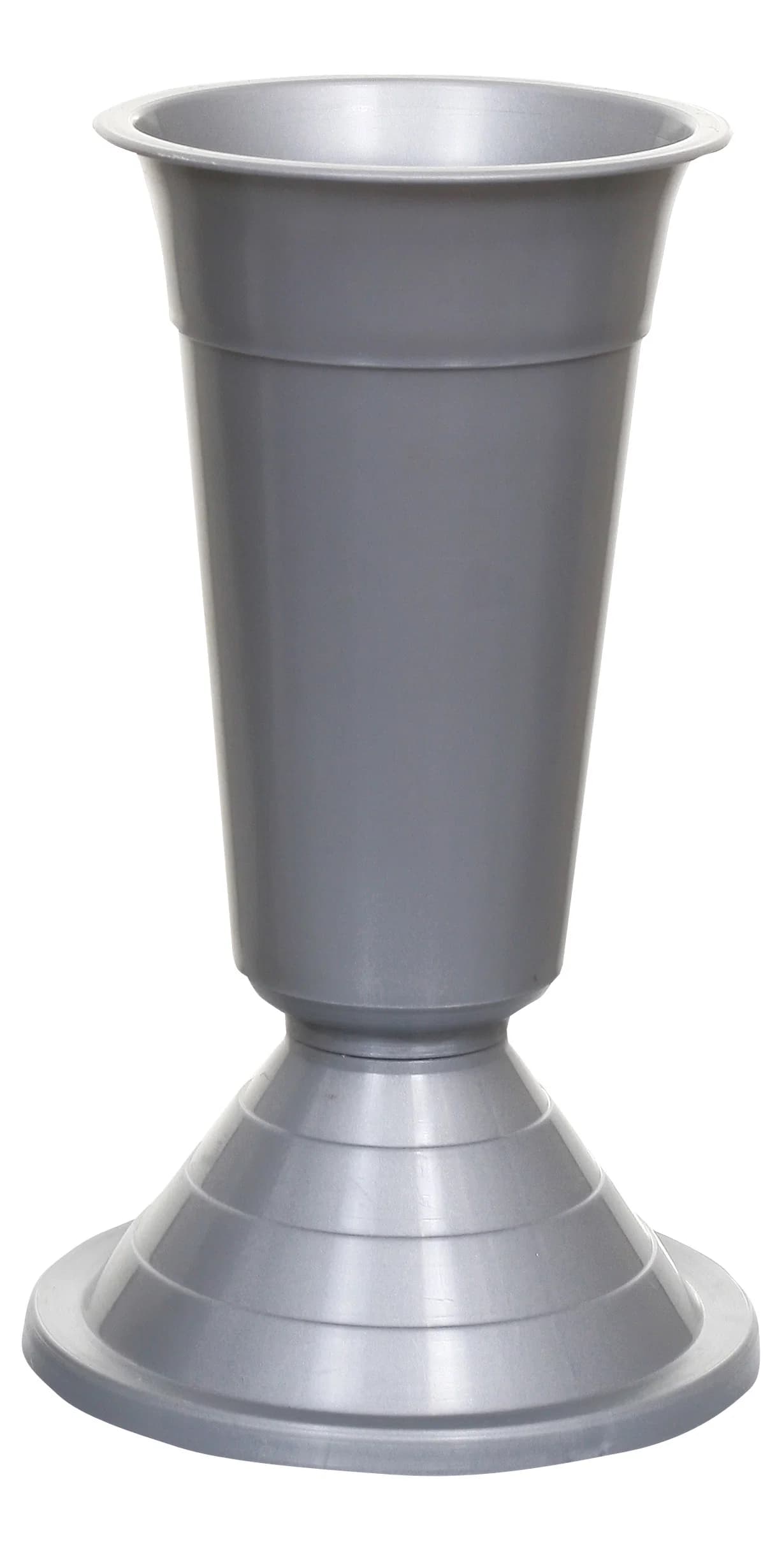 Friedhofsvase mit Gewicht Silber 35cm
